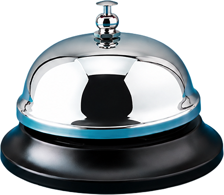 Chrome hotel reception bell