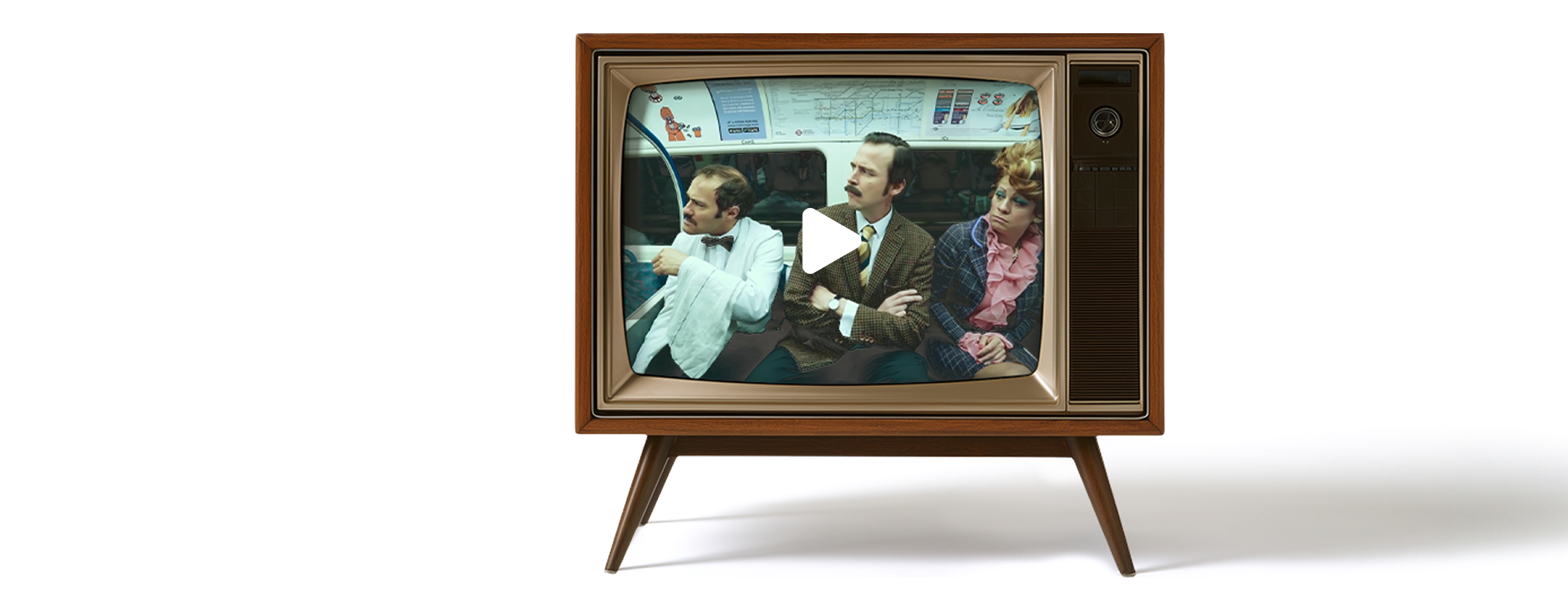 Retro television playing a Faulty Towers scene